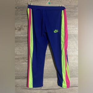 Nike Dri-Fit Girls Colorblock Training Track Pants in Blue & Pink Size S